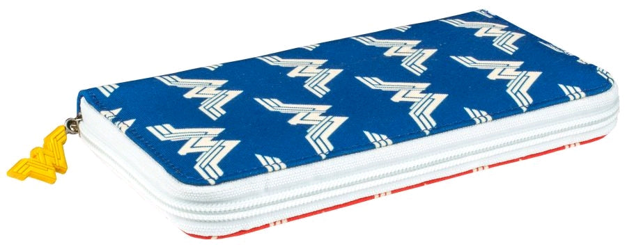 Wonder Woman Movie - Red and Blue logo Pattern Clutch Purse - Ozzie Collectables