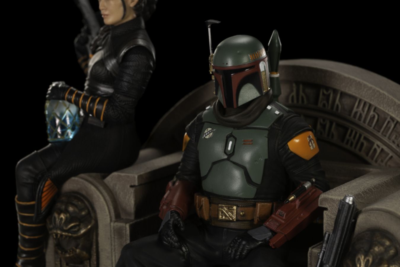 Star Wars: The Mandalorian - Boba Fett & Fennec Shand on Throne Deluxe 1:10 Scale Statue