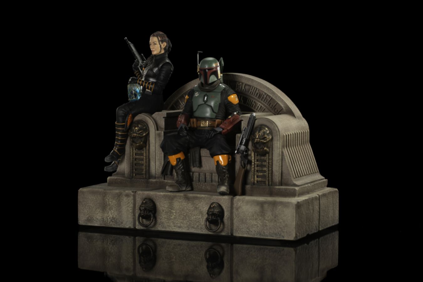 Star Wars: The Mandalorian - Boba Fett & Fennec Shand on Throne Deluxe 1:10 Scale Statue