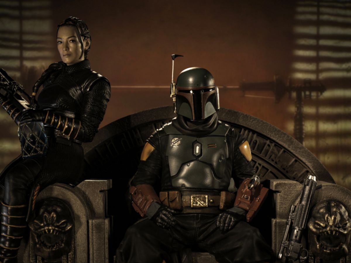 Star Wars: The Mandalorian - Boba Fett & Fennec Shand on Throne Deluxe 1:10 Scale Statue