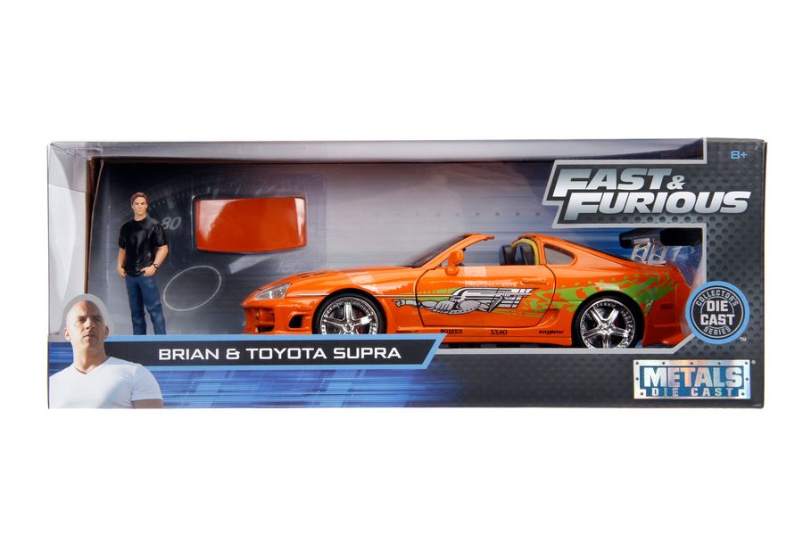 Fast & Furious - 1995 Toyota Supra 1:24 with Brian Hollywood Ride - Ozzie Collectables