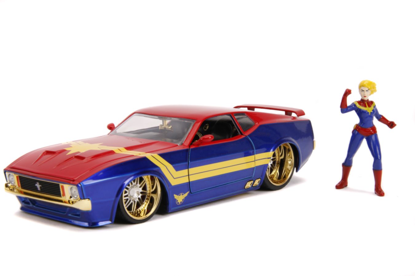 Captain Marvel - 1973 Ford Mustang Mach 1 1:24 Scale Hollywood Ride - Ozzie Collectables