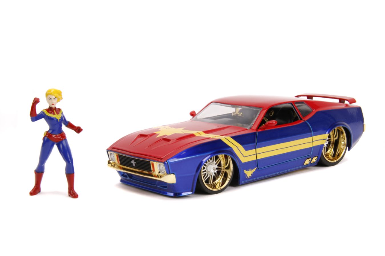 Captain Marvel - 1973 Ford Mustang Mach 1 1:24 Scale Hollywood Ride - Ozzie Collectables