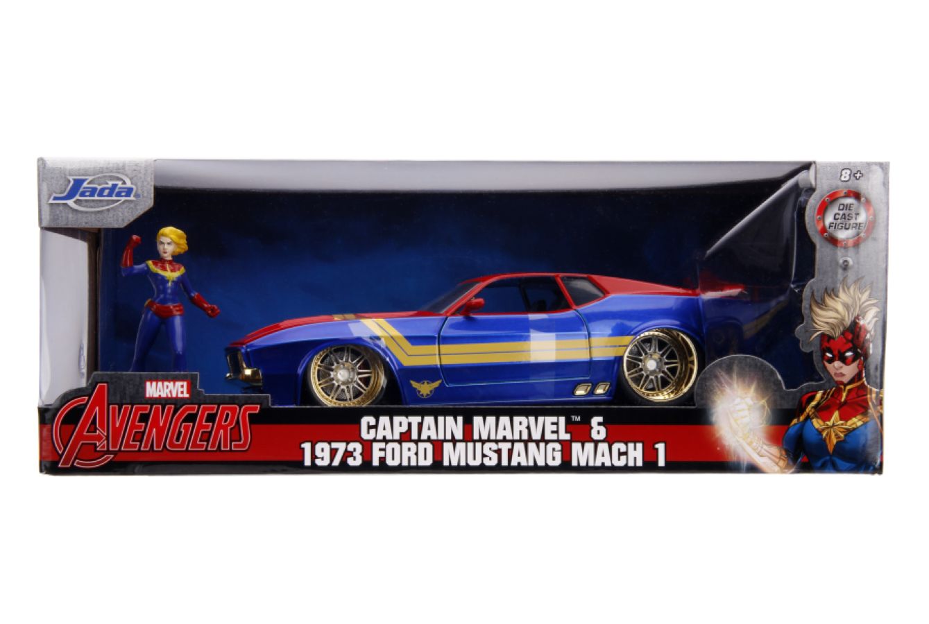 Captain Marvel - 1973 Ford Mustang Mach 1 1:24 Scale Hollywood Ride - Ozzie Collectables