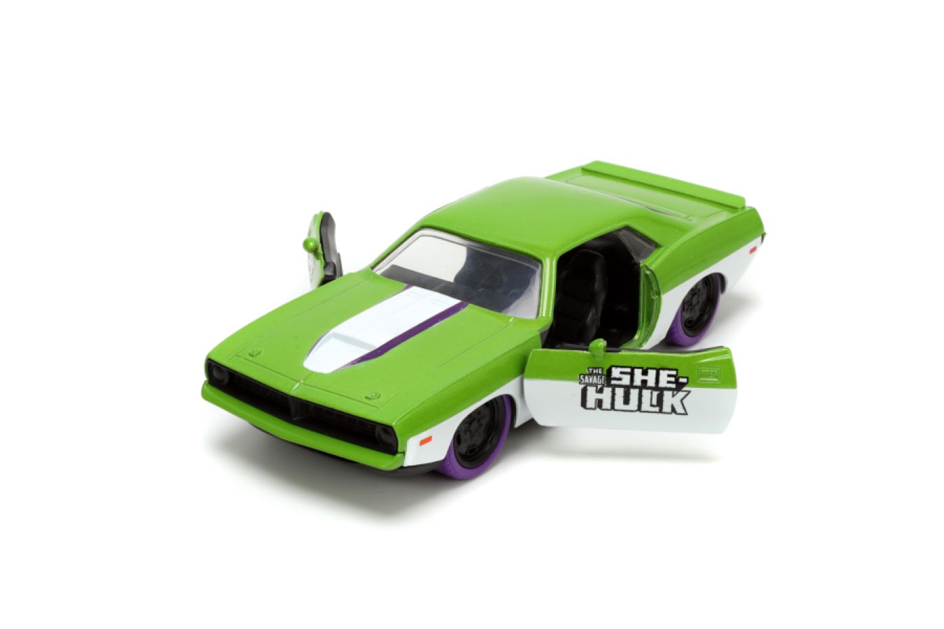 Marvel Comics - 1973 Plymouth Barracuda 1:32 Scale Vehicle with She-Hulk Figure