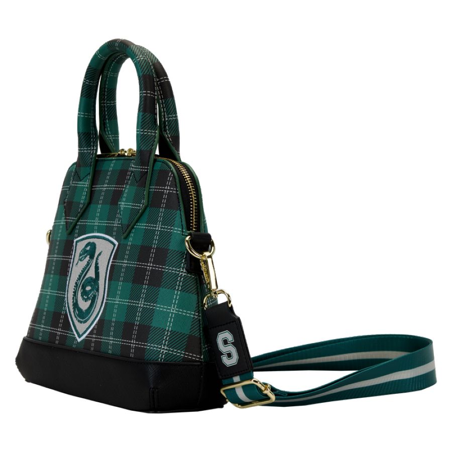 Harry Potter - Slytherin Patch Varsity Plaid Crossbody Bag
