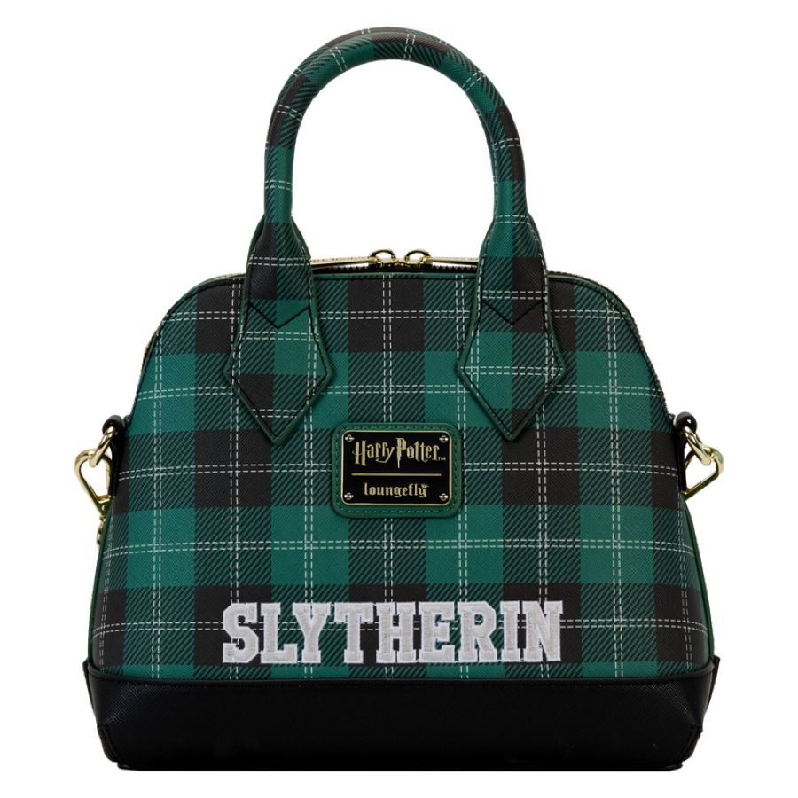 Harry Potter - Slytherin Patch Varsity Plaid Crossbody Bag