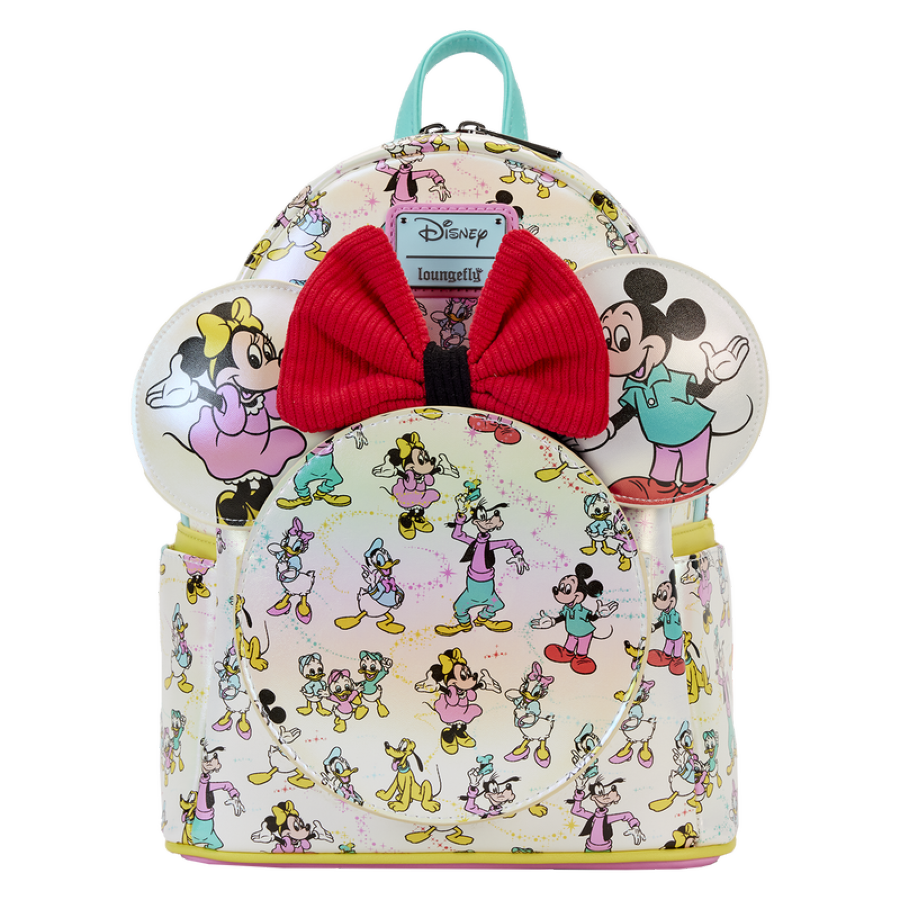 Disney: D100 - All-Over-Print Iridescent Mini Backpack with Ear Headband