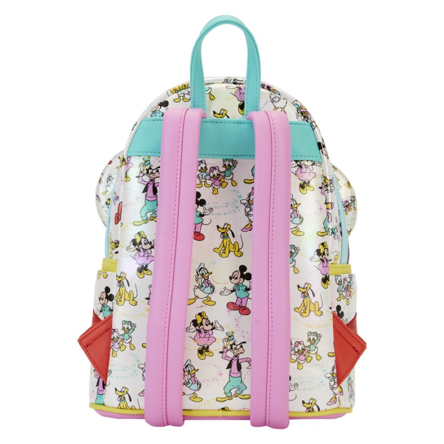 Disney: D100 - All-Over-Print Iridescent Mini Backpack with Ear Headband