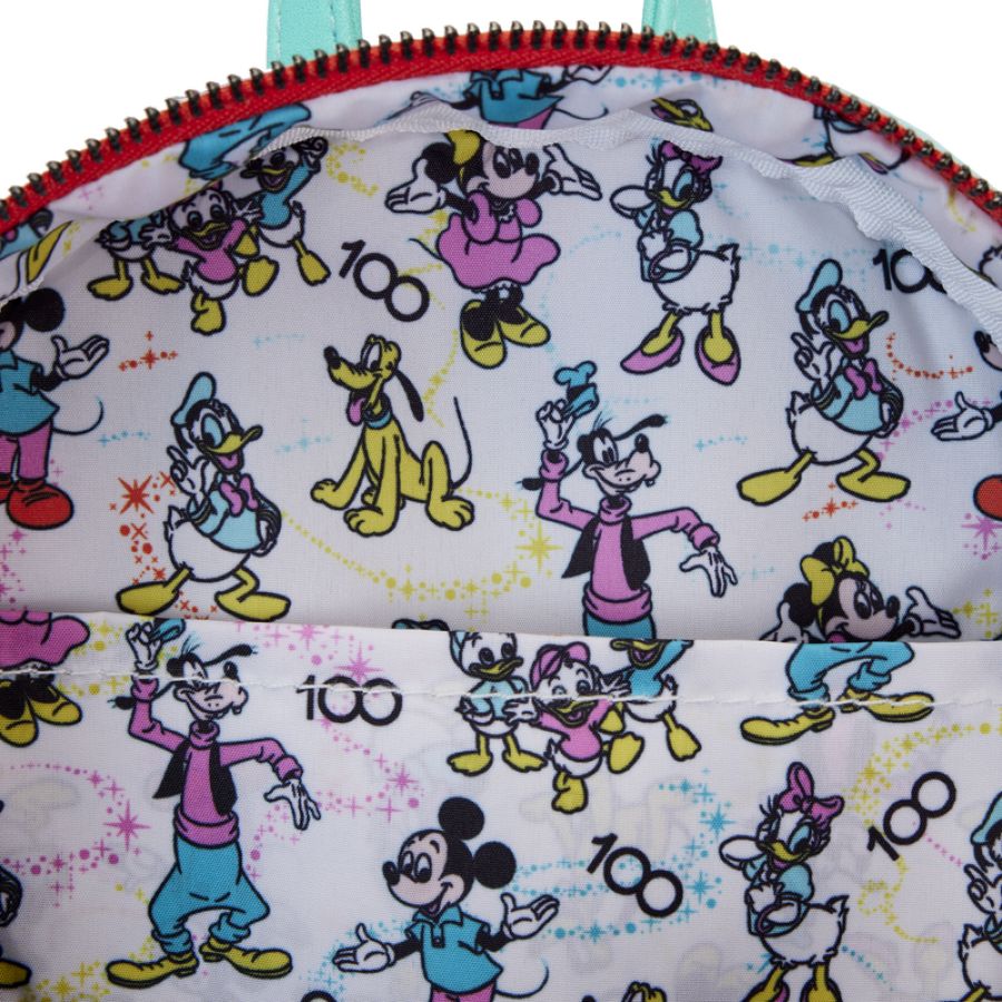 Disney: D100 - All-Over-Print Iridescent Mini Backpack with Ear Headband