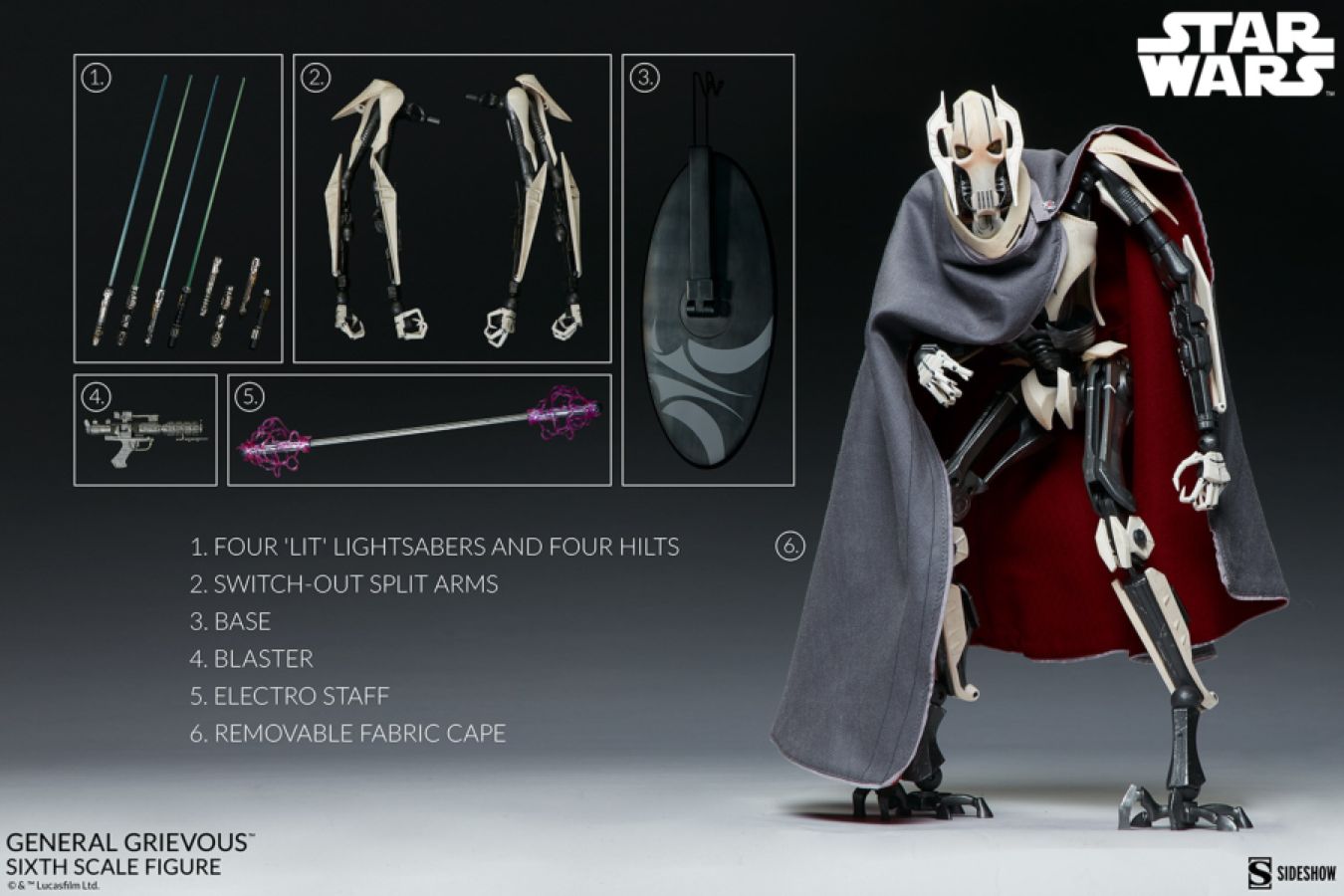 Star Wars - General Grievous 1:6 Scale Action Figure