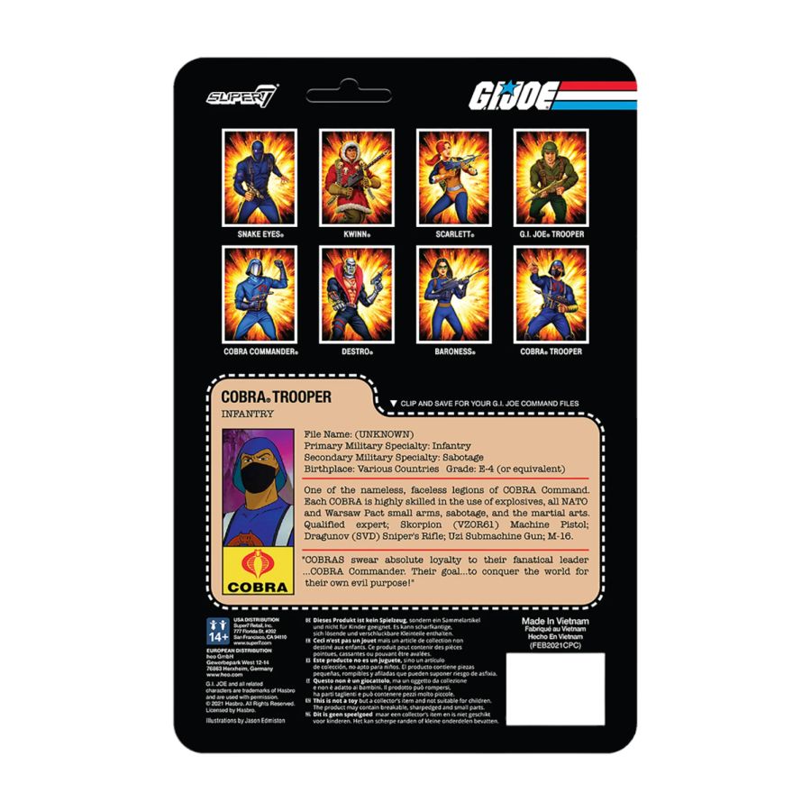 G.I. Joe - Cobra Trooper Y-Back ReAction 3.75" Action Figure