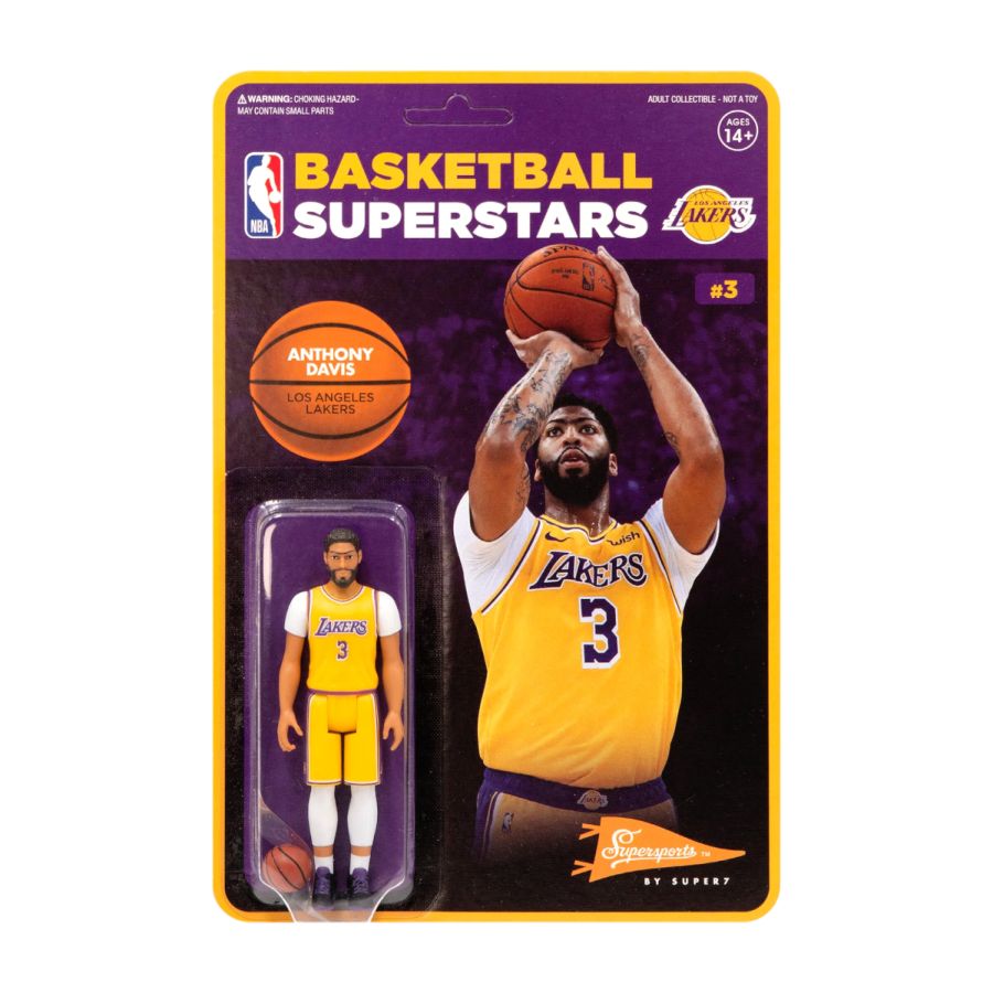 NBA - Anthony Davis Los Angeles Lakers Supersports ReAction 3.75" Action Figure