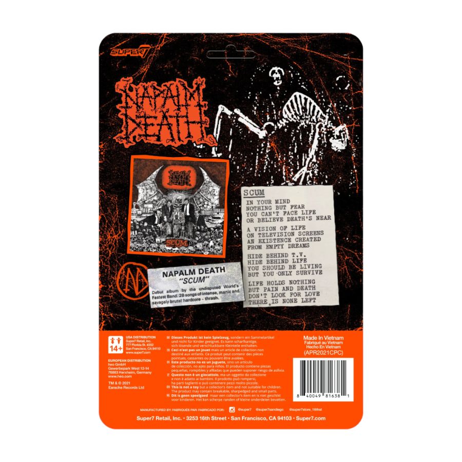 Napalm Death - Scum Demon Second Pressing Orange ReAction 3.75" Action Figure