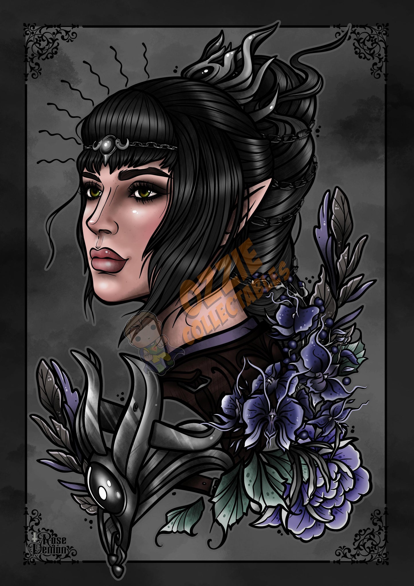 ShadowHeart - RoseDemon Art Print Poster