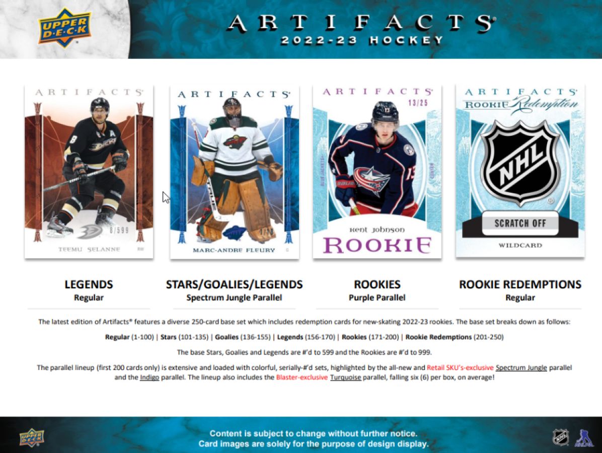 NHL - 2022/23 Artifacts Hockey Cards Blaster (Display of 7)
