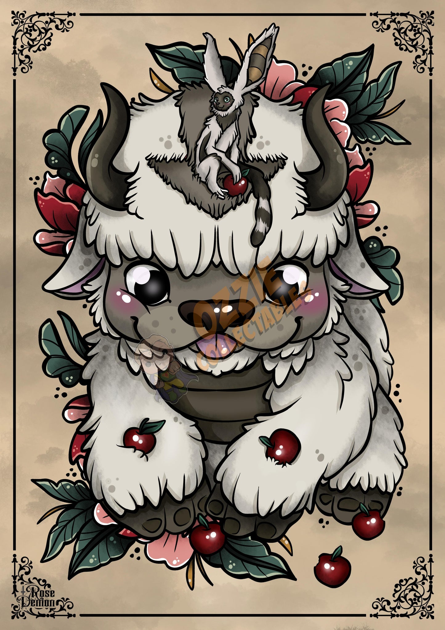 Upper and Momo Tattoo Print Avatar Fanart By Rose Demon - RoseDemon Art Print Poster