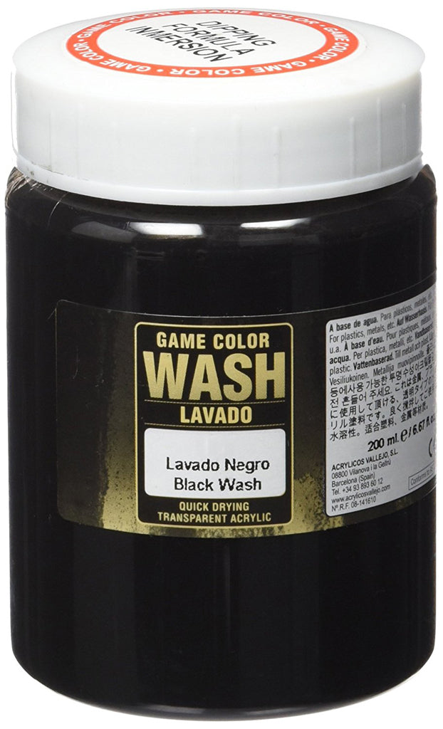 Vallejo Game Colour Black Wash 200ml - Ozzie Collectables