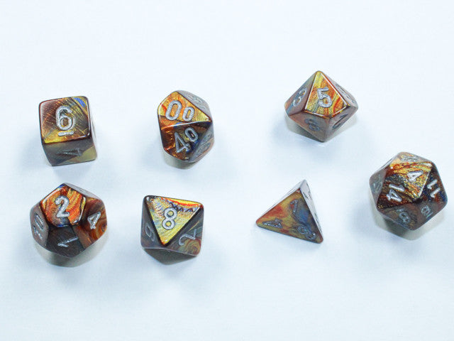 Chessex D7-Die Set Lustrous Mini-Polyhedral Gold/silver