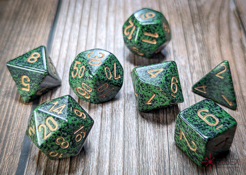 Chessex D7-Die Set Speckled Polyhedral Golden Recon 7-Die Set