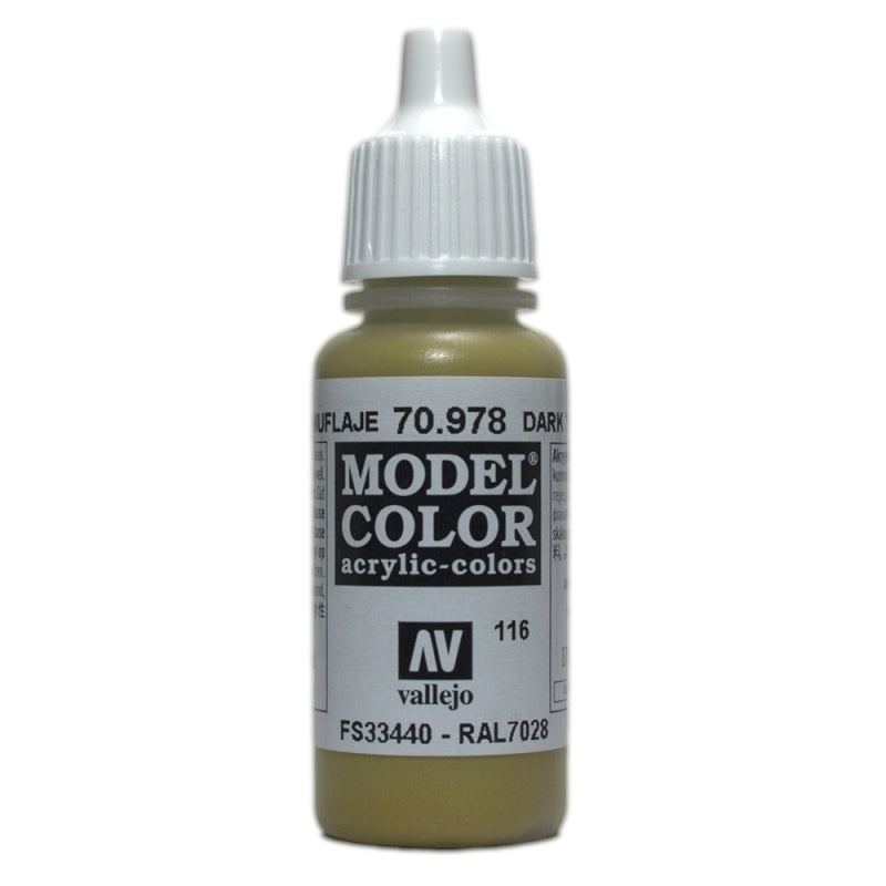 Vallejo Model Colour Dark Yellow 17 ml - Ozzie Collectables