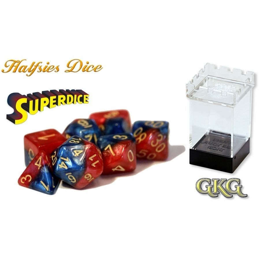 Halfsies Dice Superdice with Upgraded Dice Case - Ozzie Collectables