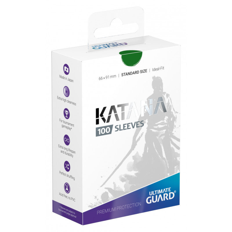 Ultimate Guard Katana Standard Size Sleeves Green (100) - Ozzie Collectables