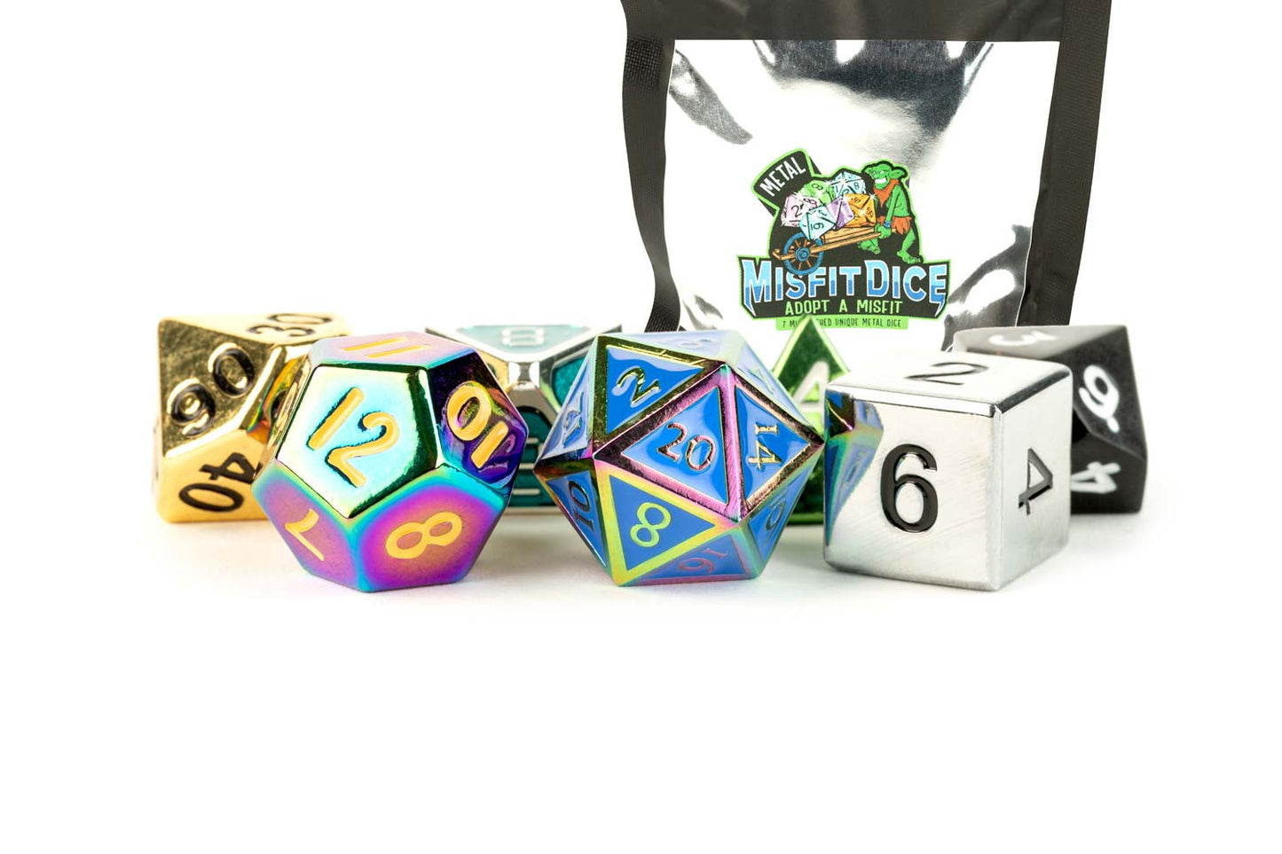 MDG Mystery Misfit Metal Polyhedral Dice Set