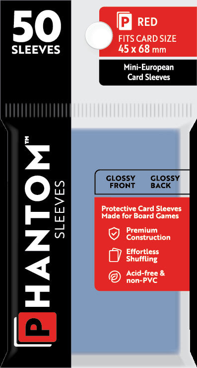 Phantom Sleeves: Red Size (45mm x 68mm) - Gloss/Gloss (50)