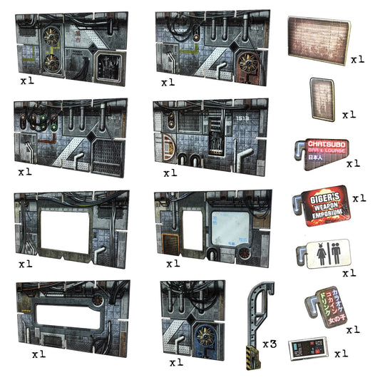 Battle Systems - Sci-Fi - Extended Range - Cyberpunk Walls