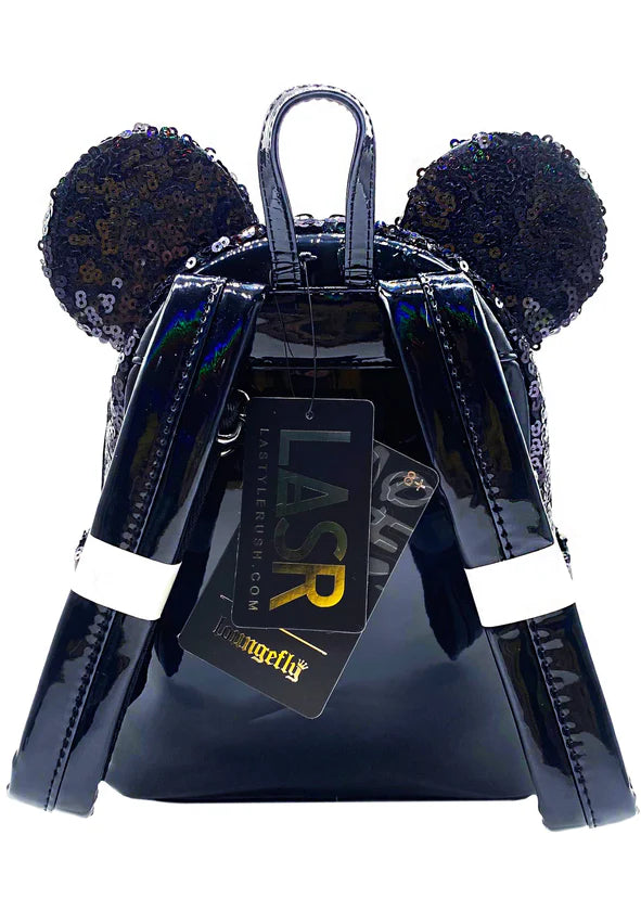Disney Loungefly: Minnie Mouse Celestial Dreams Black Holographic Sequin Mini Backpack