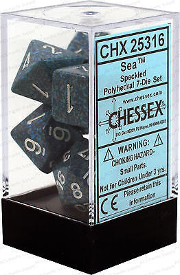 D7-Die Set Dice Speckled Polyhedral Sea (7 Dice in Display)