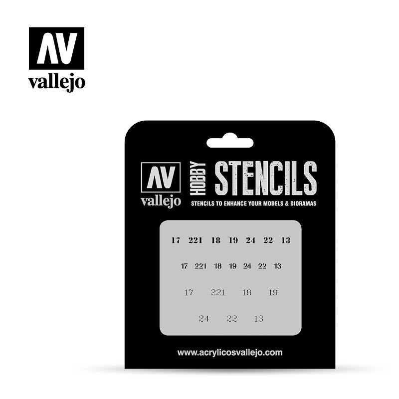 Vallejo Stencils -AFV Markings - Soviet Numbers WWII - Ozzie Collectables