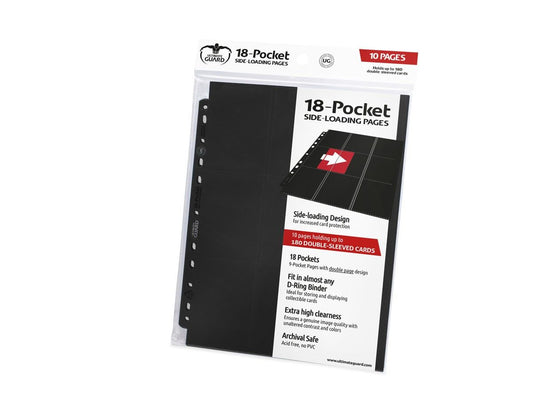 Ultimate Guard 18-Pocket Pages Side-Loading Black Folder - Ozzie Collectables