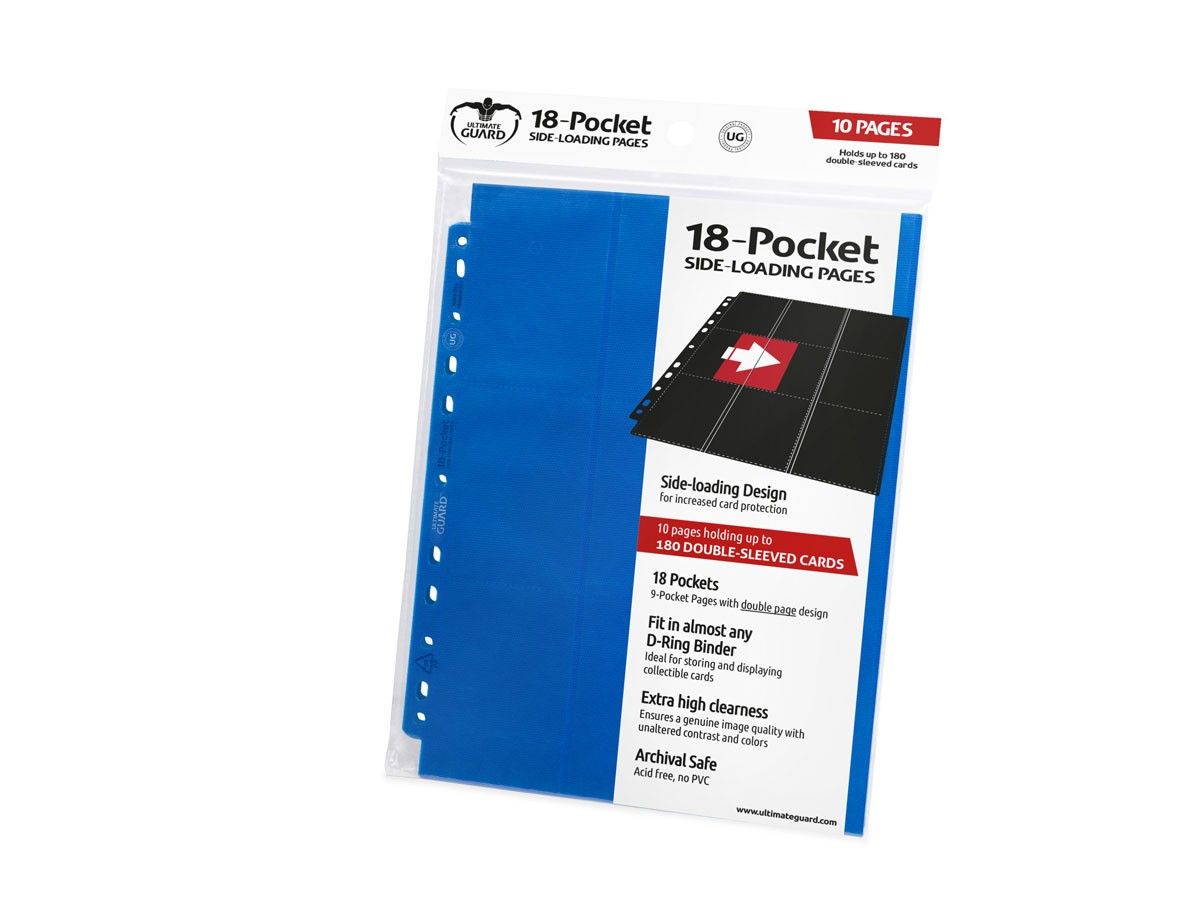 Ultimate Guard: 18-Pocket Pages Side-Loading (10) Blue Ultimate Guard: 18-Pocket Pages Side-Loading (10) Blue