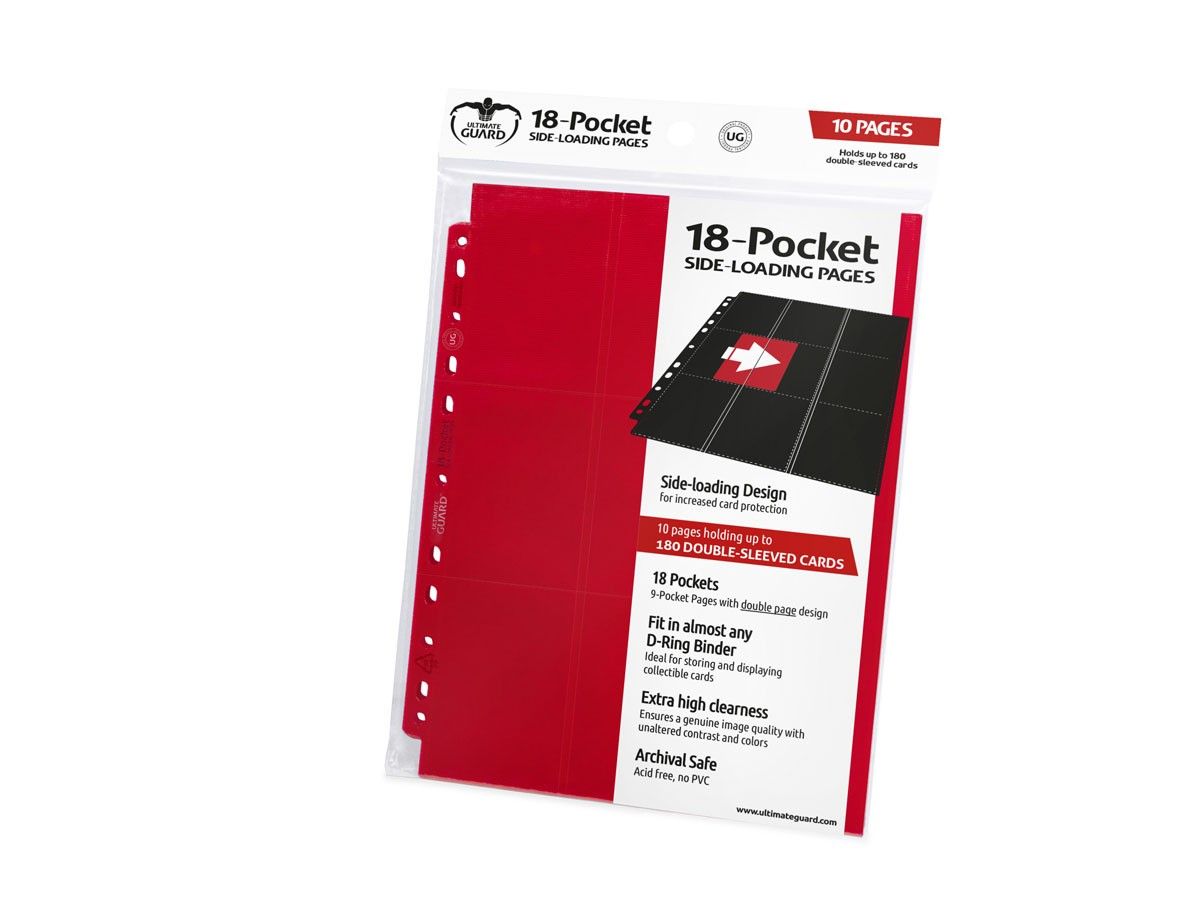 Ultimate Guard 18-Pocket Pages Side-Loading Red Folder - Ozzie Collectables