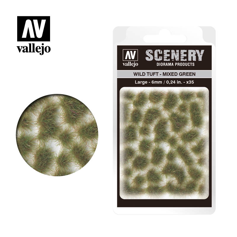 Vallejo Scenery - Wild Tuft - Large - Mixed Green - Ozzie Collectables