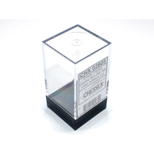 CHX 02805 Empty Crystal Display Box (M) Tall Clear w/Black Lid
