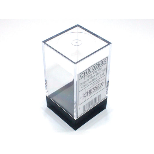 CHX 02805 Empty Crystal Display Box (M) Tall Clear w/Black Lid