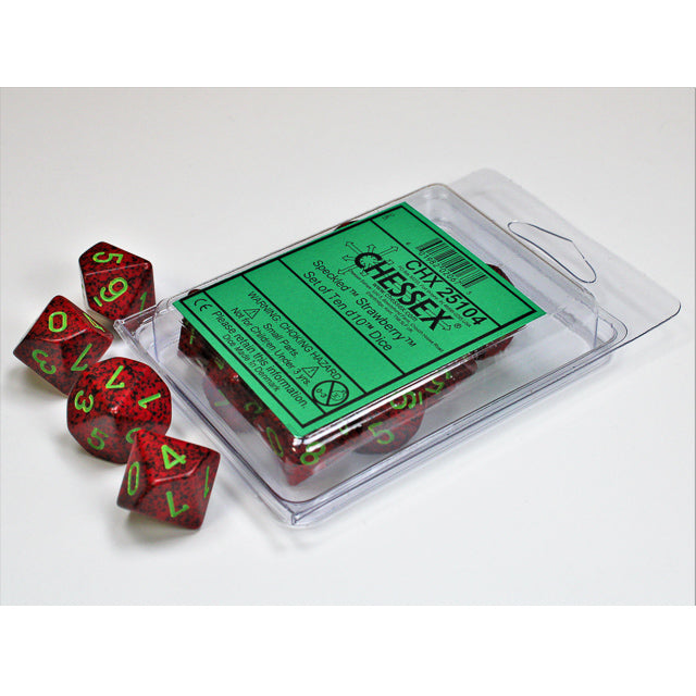 CHX 25104 Speckled Strawberry Set of Ten d10s