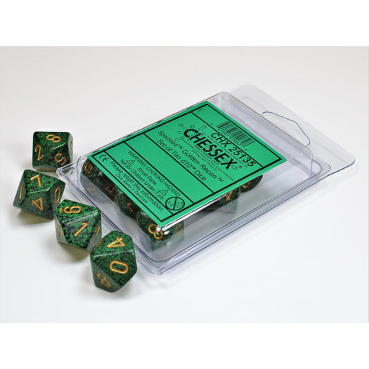 CHX 25135 Speckled Golden Recon Set of Ten d10s