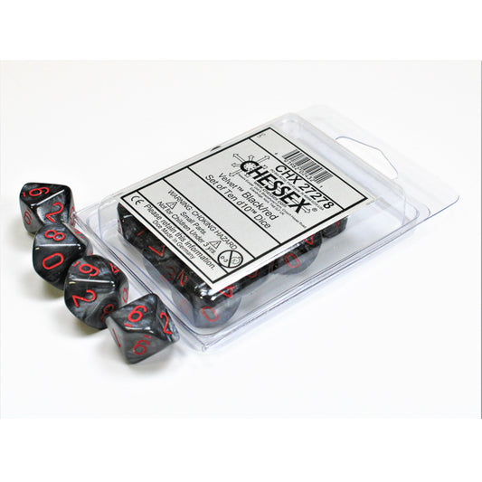 CHX 27278 Velvet Black/red Set of Ten d10s