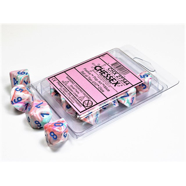 CHX 27344 Festive Pop Art/blue Set of Ten d10s