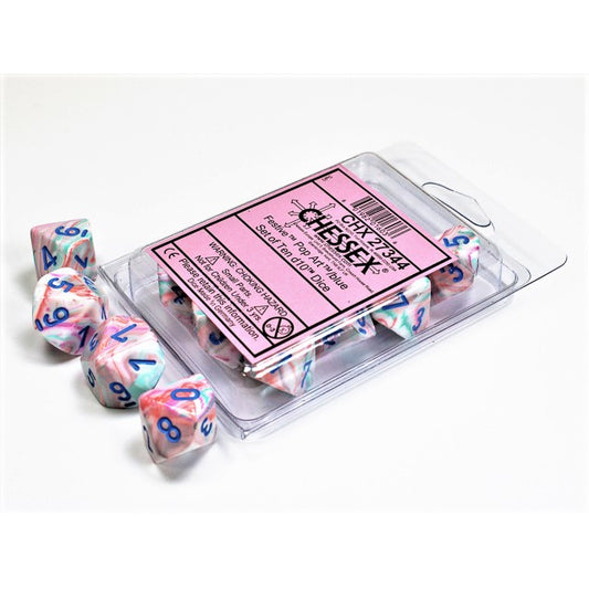 CHX 27344 Festive Pop Art/blue Set of Ten d10s