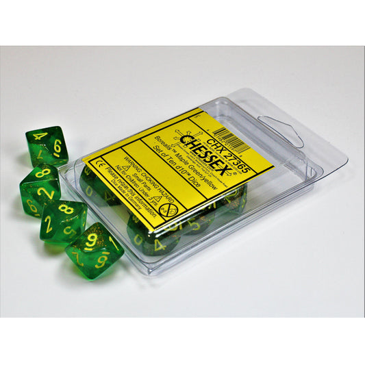 CHX 27365 Borealis Maple Green/yellow Set of Ten d10s
