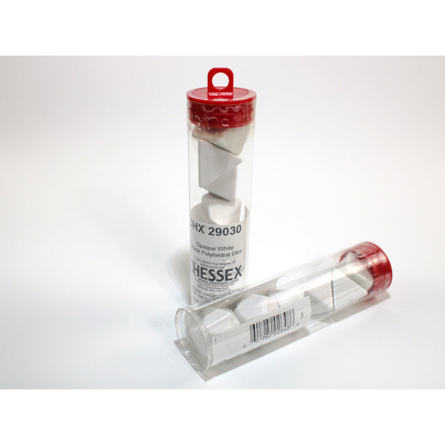 CHX 29030 Opaque Polyhedral White Set of 6 Blank Dice