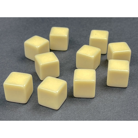 CHX 29042 Opaque Polyhedral Bag of 10 Blank Ivory d6 Dice