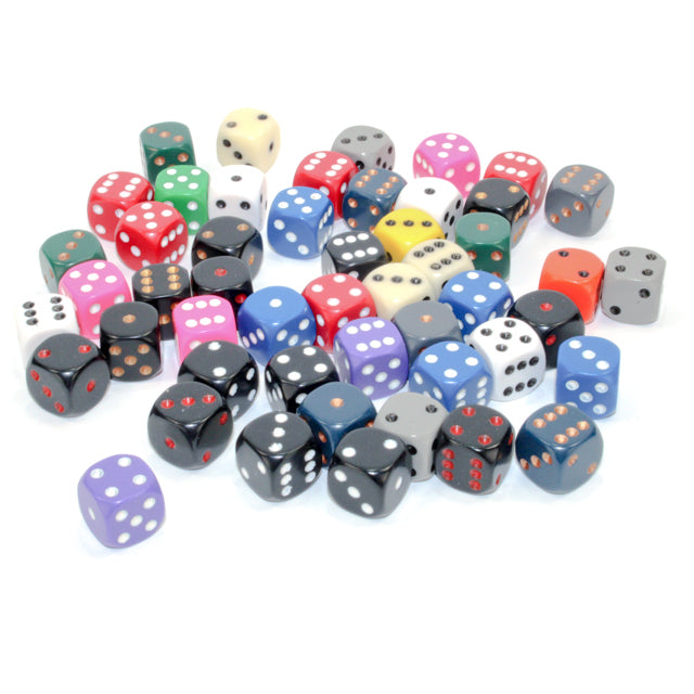 CHX 29422 Bag of 50 Assorted Loose Opaque 12mm d6 Dice | Ozzie Collectables