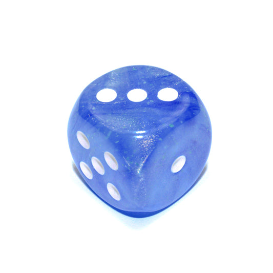 CHX DB3086 Borealis Sky Blue/white Luminary 30mm d6 dice w/pips