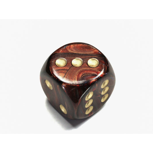 CHX DC3009 Scarab Blue Blood/gold 30mm d6 dice w/pips